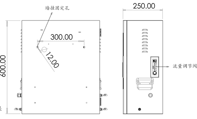 飲用水水質(zhì)監(jiān)測(cè)設(shè)備側(cè)視圖